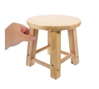SUPVOX Taburete de Baño de Madera Maciza, Pequeño y Compacto 25x25 Cm, Taburete Redondo Multiusos para Hogar, Reposapiés Ligero y Portátil