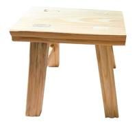 SUPVOX Taburete Infantil de Madera Maciza Barniz Transparente, Tamaño Compacto (19x26x13 Cm), Banco Rectangular, Asiento Estable y Portátil para Hogar, Baño y Cocina