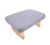 SUPVOX Taburete Multifuncional de Yoga y Reposapiés Pequeño de Tela Gris Patas de Madera Maciza, Banco Portátil para Cambiar Zapatos, Meditación y Decoración de Sala de Estar y Oficina