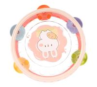 SUPVOX Tambor De Mano Infantil Diseño De Tamborina Juguete Musical para Bebés Instrumento De Percusión Portátil Color Rosa De Dibujos Animados