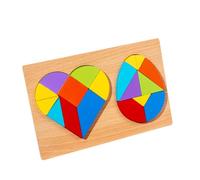 SUPVOX Tangram De Madera con Formas De Huevo y Corazón Rompecabezas Montessori para Niño Niña Juguete Educativo para Coordinación Manual y Desarrollo Cognitivo