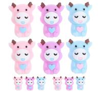 SUPVOX Tapas Protectoras para Lápices de Silicona Forma de Animales Extensores de Lápiz Divertidos en Pack de 3 Unidades Diseño Vaca Flexibles y Reutilizables para Uso Escolar y
