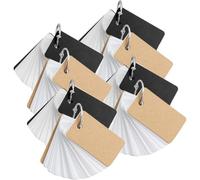 SUPVOX Tarjetas de Memoria para Vocabulario 8 Piezas Cuaderno Portátil Tarjetas en Blanco Papel Kraft y Negro Multifunción para Estudio y Escritura Diaria