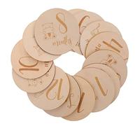 SUPVOX Tarjetas de para Bebés de Madera Números y Animales Tarjetas Mensuales para Fotografías y Seguimiento de Crecimiento Regalo para Recién Nacidos