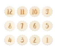 SUPVOX Tarjetas Mensuales para Bebés de Madera 12 Piezas Números y Encaje Tarjetas de para Recién Nacidos Ideales para Fotos de Cumpleaños y Recuerdo del Crecimiento