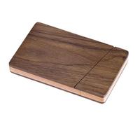 SUPVOX Tarjetero de Madera de Nogal Negro Ultrafino, Estuche Portátil para Tarjetas de Visita para Hombre, Diseño Compacto para Oficina y Regalos Empresariales, Soporte Durable y