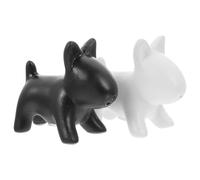 SUPVOX Tarro de Especias Forma de Perro 2 Piezas, Salero de Cerámica Color Claro y Negro, Botellas para Condimentos de Cocina, Apto para Restaurantes y Uso Doméstico, Diseño Creativo
