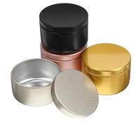 SUPVOX Tarros Metálicos para Hacer Velas 24 Piezas 50ml, Recipientes Redondos para Velas DIY, Surtido Colores (Dorado Mate, Dorado, Rosa Mate, Negro), Contenedores Sellados