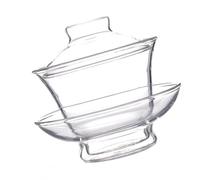 SUPVOX Taza de Té de Vidrio Transparente con Tapa, Resistente al Calor, Tamaño Mediano, para Preparar y Servir Té Estilo Chino en Hogar y Cocina, Vajilla Clásica para Salón y Decoración