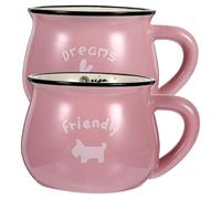 SUPVOX Tazas de Cerámica 2 Piezas 350 Ml Rosa para Café Leche y Té, Multifuncionales para Hogar Oficina Cafetería, Taza Creativa y Práctica para Bebidas Calientes y Estilo Aleatorio
