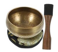 SUPVOX Tazón de Sonido Budista de Amarillo Bowl de y Yoga para Relajación y Mindfulness Ligero y Portátil para Entrenamiento Vipassana y Oración