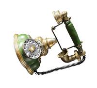 SUPVOX Teléfono Retro de Resina Verde Vintage Cable, Modelo de Sobremesa Decorativo para Hogar, Artesanía Clásica de Teléfono de Disco Adecuado para Decoración Vintage de Sala
