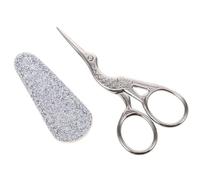 SUPVOX Tijeras de Bordado Pequeñas de Acero Inoxidable con Diseño Cigüeña Plateada, Tijeras para Cortar Hilo y Apliques, Ideales para Manualidades y Costura con Funda Protectora