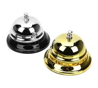 SUPVOX Timbres de Escritorio Metálicos para Servicio Campanas de Llamada de Mesa Dorado y Plateado Juego de 2 Piezas para Restaurantes Bares y Juegos de Mesa