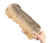 SUPVOX Tira de Piel Sintética Marrón para Manualidades, Tela Peluche 7 Cm X 1 M para Disfraces y Decoración, Accesorio de Piel Difusa para Coser Barbas y Muñecos de Bricolaje