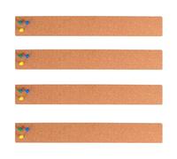 SUPVOX Tiras de Corcho Naturales sin Marco 5x38 Cm para Anuncios con Chinchetas 4 Unidades, Tablero de Corcho para Oficina, Aula y Decoración Doméstica