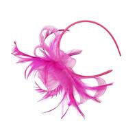 SUPVOX Tocado para Mujer Red y Pluma, Diadema Pinza Removible, Color Rosa Fucsia, Accesorio Elegante para Fiestas de Té, Bodas y Eventos Obsequios