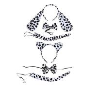 SUPVOX Tocados de Animal Dálmata para Niños Estampado de Puntos, 2 Juegos de Accesorios de Cosplay de Tela Suave, Diademas Orejas Largas y Cortas, para Fiestas y Actuaciones Infantiles