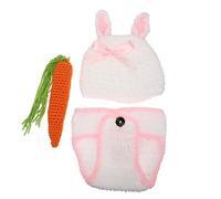 SUPVOX Traje Forma De Conejo para Recién Nacido Accesorios De Fotografía para Niña Conjunto De Crochet para Sesión De Fotos Gorro y Pantalones