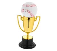 SUPVOX Trofeo de Premio Mini de Plástico Dorado Base Grande y Figura de Béisbol, Juego de 4 Unidades para Competiciones Deportivas, Fiestas y Decoración de Trofeos