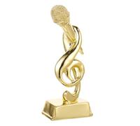 SUPVOX Trofeo del Concurso De Canto Micrófono Dorado Trofeo De Premios para Anfitriones y Competencias De Cantautores