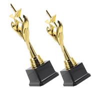 SUPVOX Trofeos de Plástico Diseño de Estrella 2 Piezas Pequeñas para Premios Infantiles Competición Escolar y Fiestas de Cumpleaños