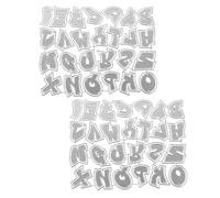 SUPVOX Troqueles de Repujado de Acero al Carbono 2 Piezas Letras Mayúsculas Grandes Plantillas para Scrapbooking Corte y Grabado Papel y Cuero Herramientas DIY para Tarjetas y