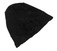 SUPVOX Turbante para Mujer Cáncer Gorro de Quimioterapia Negro Gran Flor Tejido Suave y Transpirable Talla Única Ajustable Adecuado para Pacientes Pérdida de Cabello
