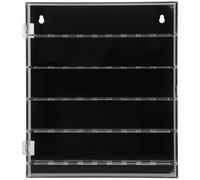 SUPVOX Vitrina para Monedas de Desafío de Acrílico Transparente Base Negra Tamaño 260X300X50 MM Estuche para Exhibición de Medallas y Pines Soporte Compacto para Coleccionistas Hogar