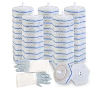 SUPXYC 50 recambios de varita de inodoro, cabezales de cepillo desechables con guantes, repuesto de limpiador de inodoro montado en la pared, recambios de varita de inodoros, cabezales mejorados