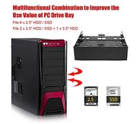 SUPYINI 2.5 HDD SSD SPRACKET 3.5 HDD Adaptador de Montaje para 5.25 Bahía de Transmisión con Tornillos de Montaje Se Adapta a 6x2.5 o 2x2.5+1x3.5 HDD SSD