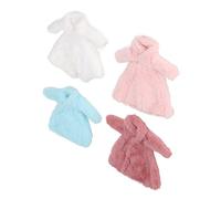SUPYINI Conjunto de abrigo de invierno para muñecas a escala 1:12, ropa de felpa en miniatura para casa de muñecas con percha, diseño realista y detallado para la interacción entre
