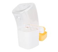 Supyini - Dispensador de agua para jaula de animales de compañía, cuenco de agua colgante automático de gran capacidad de 1200 ml para jaula para perros y gatos, con diseño de plástico (amarillo)