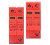 SUPYINI Dispositivos de Protección 2P SPD, Descargador Fotovoltaico de CC, 40kA, Montaje en Riel de 2 con Ventana Visual para Solar FXD1-PV40 (CC 500 V)