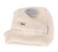 SUPYINI Gorro de punto para mascota, cálido gorro de invierno con orejas de conejo, diseño elástico para perros de 15 a 25 kg, acogedor y divertido gorro de disfraz (beige)