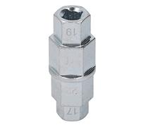 SUPYINI Herramienta de eje hexagonal, eje delantero de motocicleta para motocicleta, llave especial de extracción de husillo delantero 17 19 22 24 mm (plata)