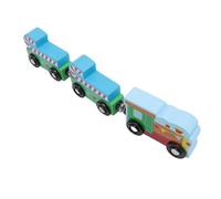 SUPYINI Juego de 3 piezas de tren de madera, multifuncional, combinación de escenas, juguete de ferrocarril infantil, juego imaginativo, compatible con la serie ferroviaria, material de madera de haya