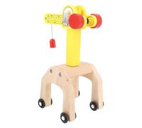 SUPYINI Juego de grúa de madera, accesorios de juguete para rieles, fácil de montar
