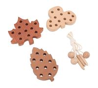 SUPYINI Juego de juguetes para enhebrar hojas de madera, engrosado, juego educativo de reconocimiento para enhebrar hojas