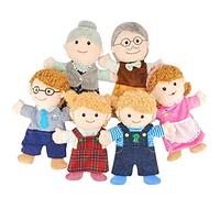 SUPYINI Juego de marionetas de mano de peluche suave, 6 piezas de 30 cm grandes marionetas de dedo con miembros de la familia, narración de historias educativas y juegos de rol (abuelo + abuela +