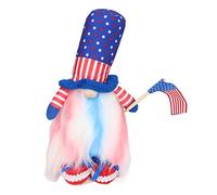 SUPYINI Juguete enano, muñeca de pie sin rostro, patriótico, decoración del Día de la Independencia, ornamento (zapatos rojos)