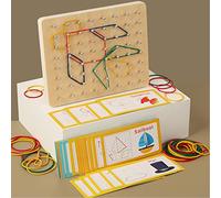 SUPYINI Juguetes de madera para geoboard, juguetes educativos gráficos para bebés, todos los pequeños, niñas y niñas