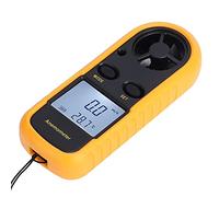 SUPYINI Mini anemómetro digital de mano LCD con retroiluminación, medidor de temperatura de flujo de aire