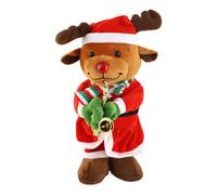 SUPYINI Música Eléctrica Toy Doll Toy Doll Dancing Singing Plush Toy con 8 Canciones Swing Brillante para Niños Adultos Decoración del Hogar (Alce de Navidad)