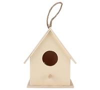 SUPYINI Pajarera sin terminar para pintar para observación de aves con percha, casa de pájaros de madera, casa para pájaros sin terminar, lugar de anidación al aire libre, arte de madera para niñas y