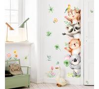Supzone Pegatinas de Pared Animales de la Selva Safari Elefante Koala Mapache Ardilla Vinilos Decorativos Infantiles Autoadhesivos Murales para Habitación de Bebé Guardería Sala de Juegos Aula
