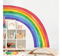 Supzone Pegatinas de Pared Arco Iris 143x158CM Grande Vinilos Decorativos Mural de Acuarela Adhesivos Pared para Dormitorio Niños Guardería Sala de Estar Sala de Juegos