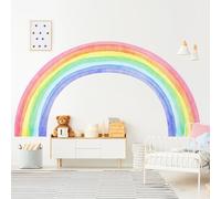 Supzone Pegatinas de Pared Arco Iris 210x108CM Grande Vinilos Decorativos Mural de Acuarela Adhesivos Pared para Dormitorio Niños Guardería Sala de Estar Sala de Juegos