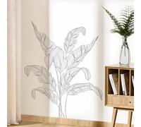 Supzone Pegatinas de Pared Blanco y Negro Plantas Tropicales Boceto de Hojas de Palma Vinilos Decorativos Línea Simple Hoja de Arte Adhesivos Pared para Dormitorio Sala de Estar Cocina Sofá