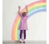 Supzone Pegatinas de pared de arco iris grandes sin adhesivos, estilo escandinavo, creativo, papel grueso, reutilizable, para niñas, bebé, guardería, dormitorio, sala de estar, oficina, decoración de